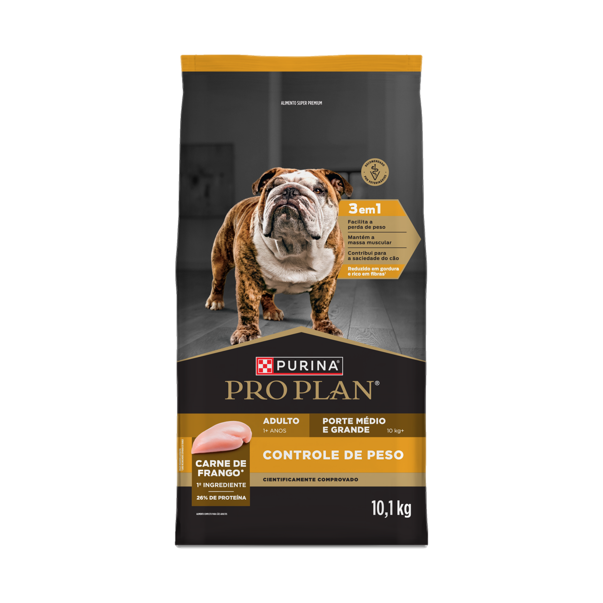 Embalagem de PURINA® PRO PLAN® Controle de Peso Médios e Grandes, vista frontal