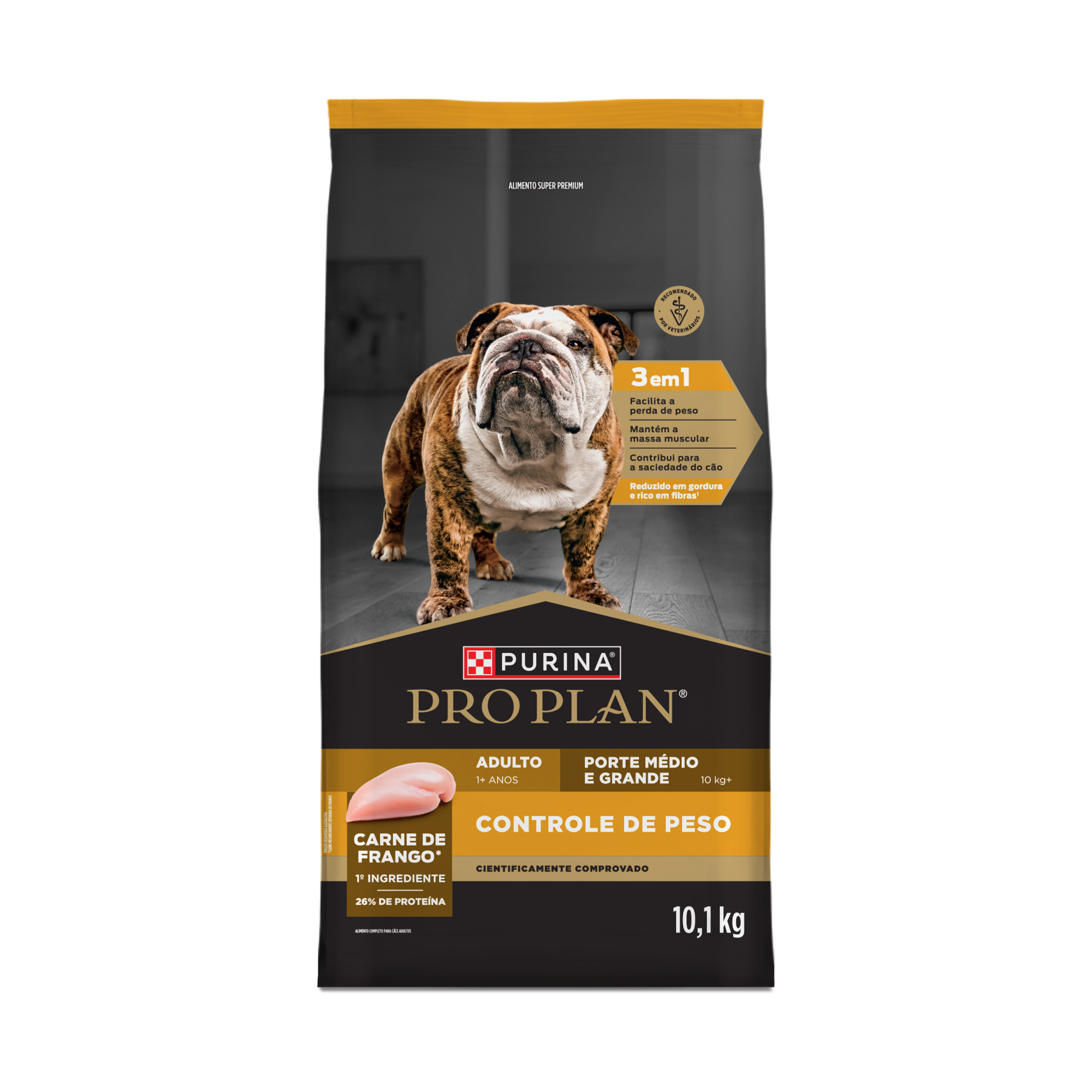 Embalagem de PURINA® PRO PLAN® Controle de Peso Médios e Grandes, vista frontal