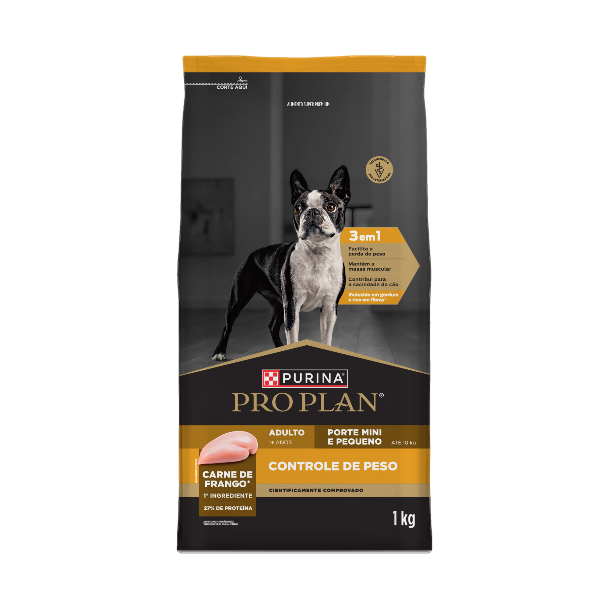 Embalagem de PURINA® PRO PLAN® Controle de Peso Minis e Pequenos, vista frontal