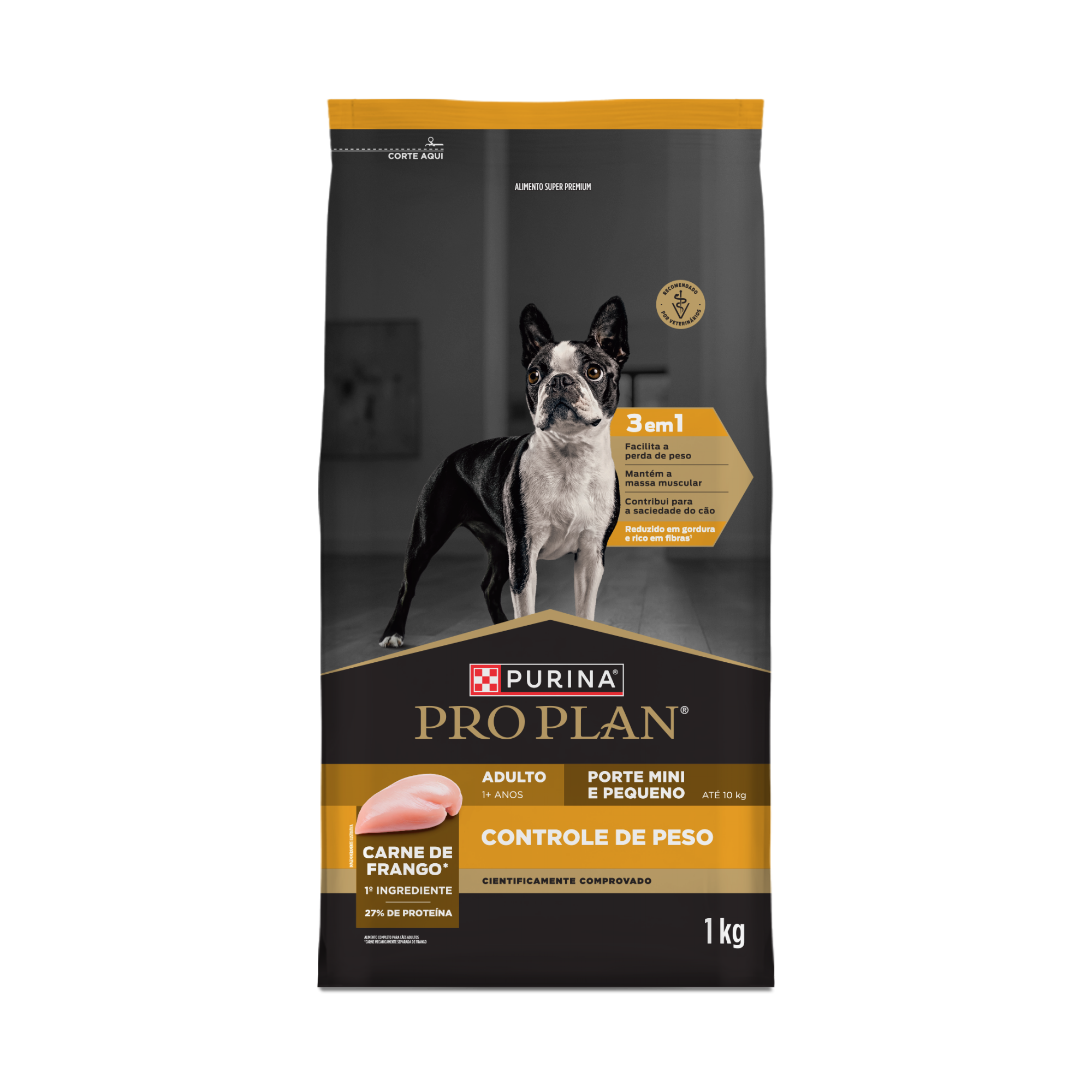 Embalagem de PURINA® PRO PLAN® Controle de Peso Minis e Pequenos, vista frontal