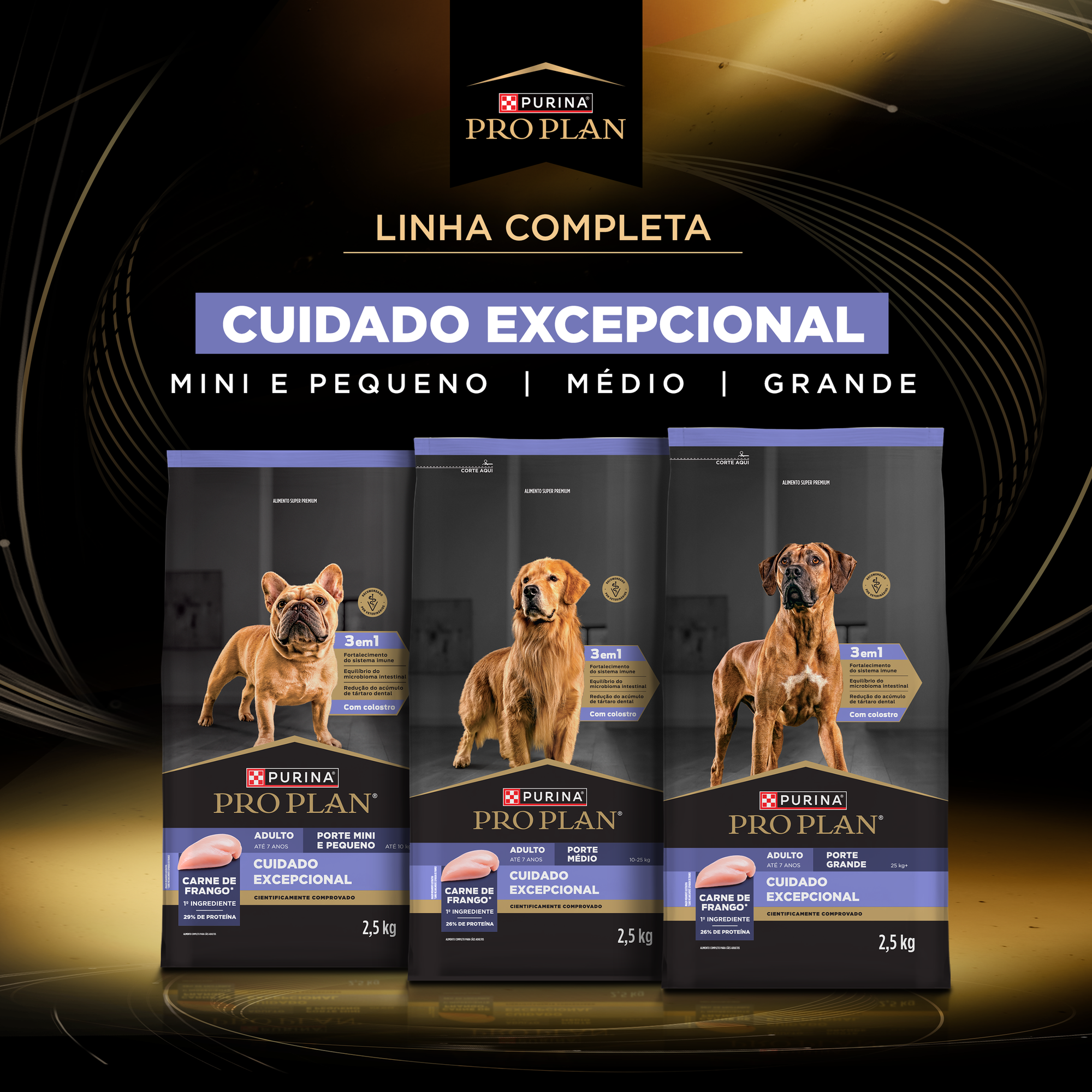 Informações de PURINA® PRO PLAN® Cuidado Excepcional Adulto Médio