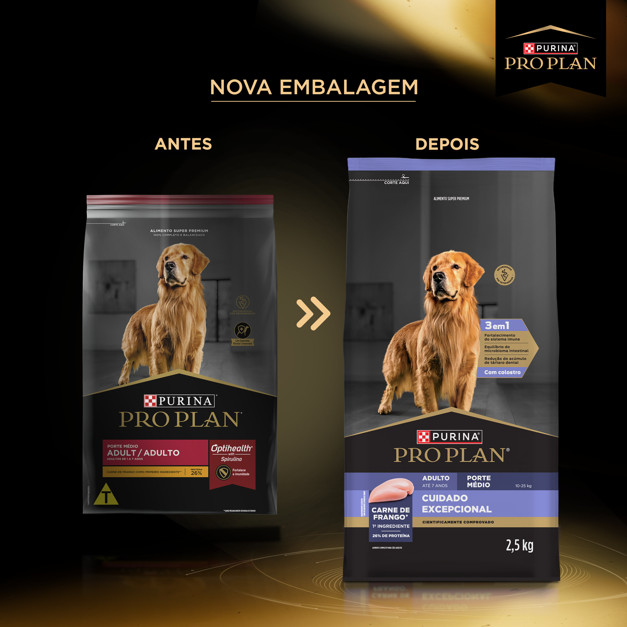 Informações de PURINA® PRO PLAN® Cuidado Excepcional Adulto Médio