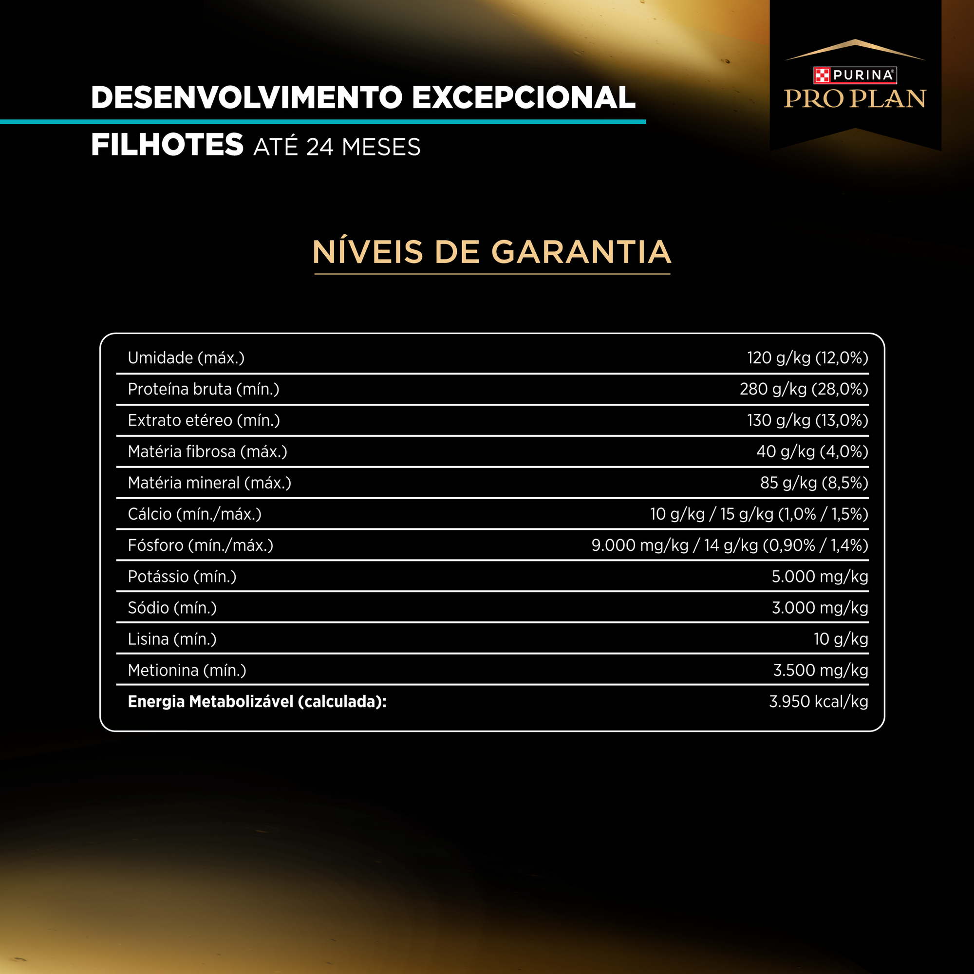 Informações de PURINA® PRO PLAN® Desenvolvimento Excepcional Filhote Porte Grande