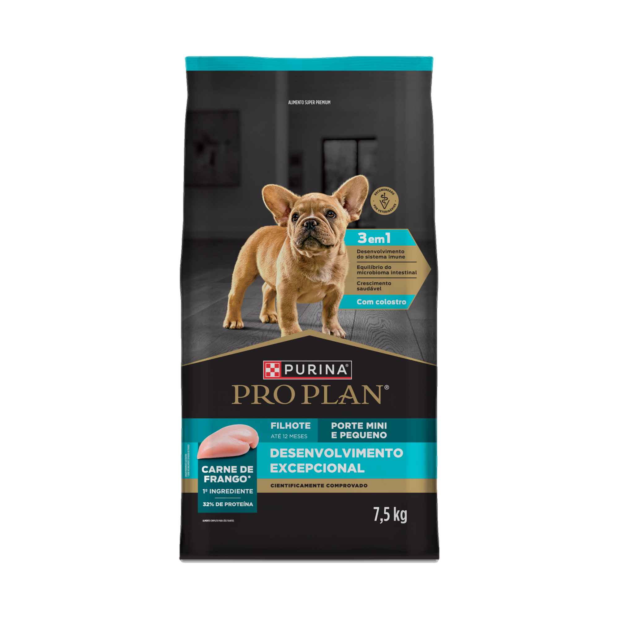 Embalagem de PURINA® PRO PLAN® Desenvolvimento Excepcional Filhote Porte Mini e Pequeno, vista frontal
