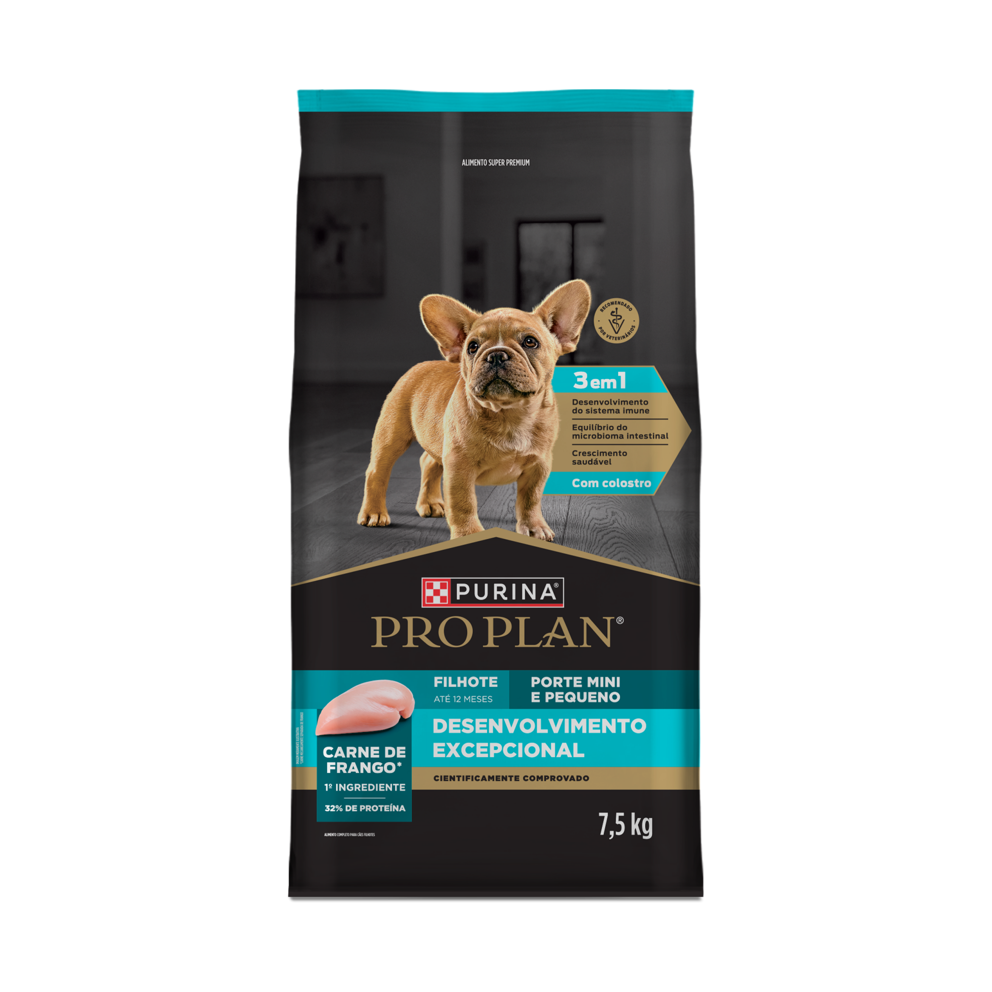 Embalagem de PURINA® PRO PLAN® Desenvolvimento Excepcional Filhote Porte Mini e Pequeno, vista frontal