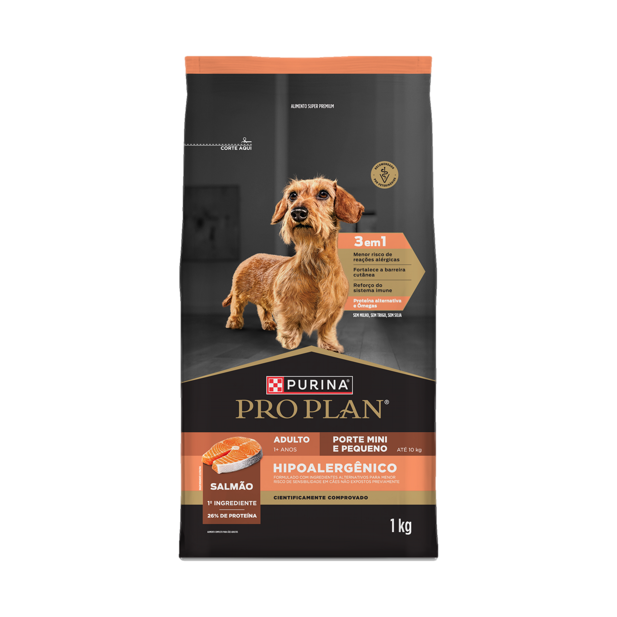 Embalagem de PURINA® PRO PLAN® Hipoalergênico Minis e Pequenos, vista frontal