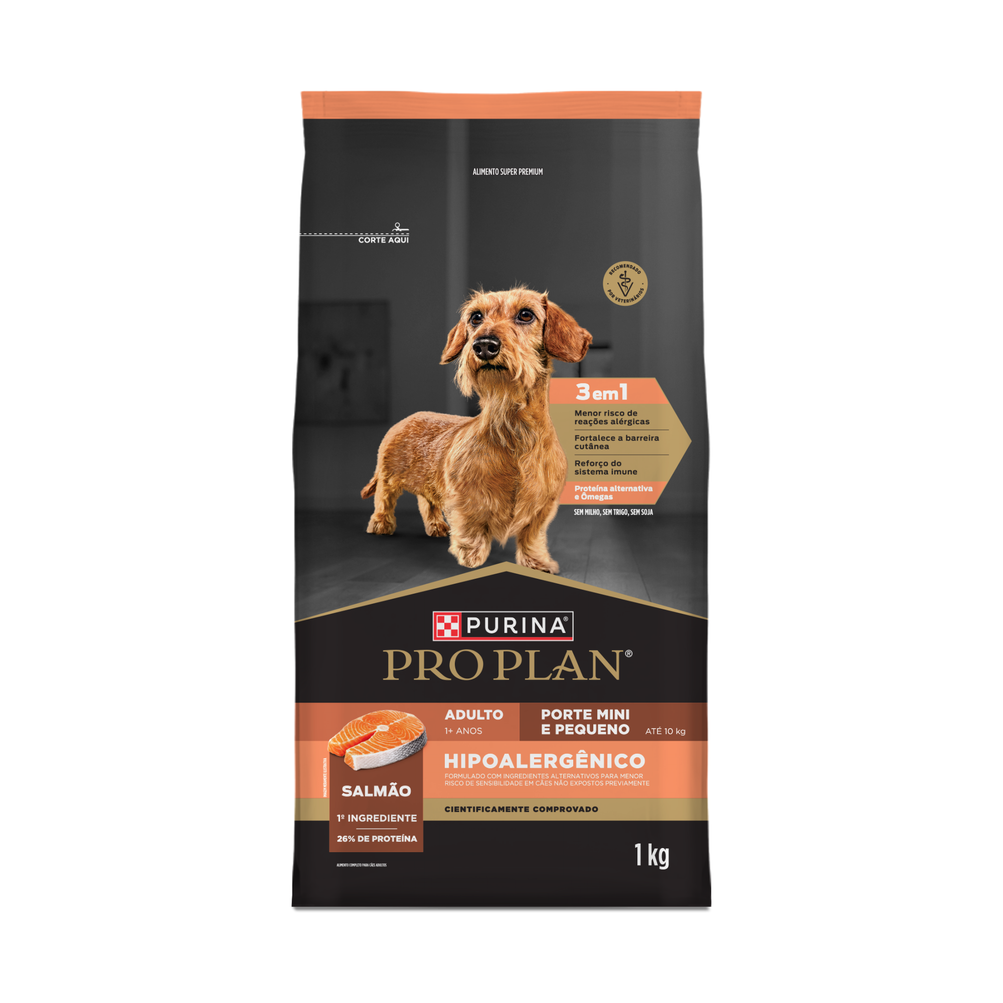 Embalagem de PURINA® PRO PLAN® Hipoalergênico Minis e Pequenos, vista frontal