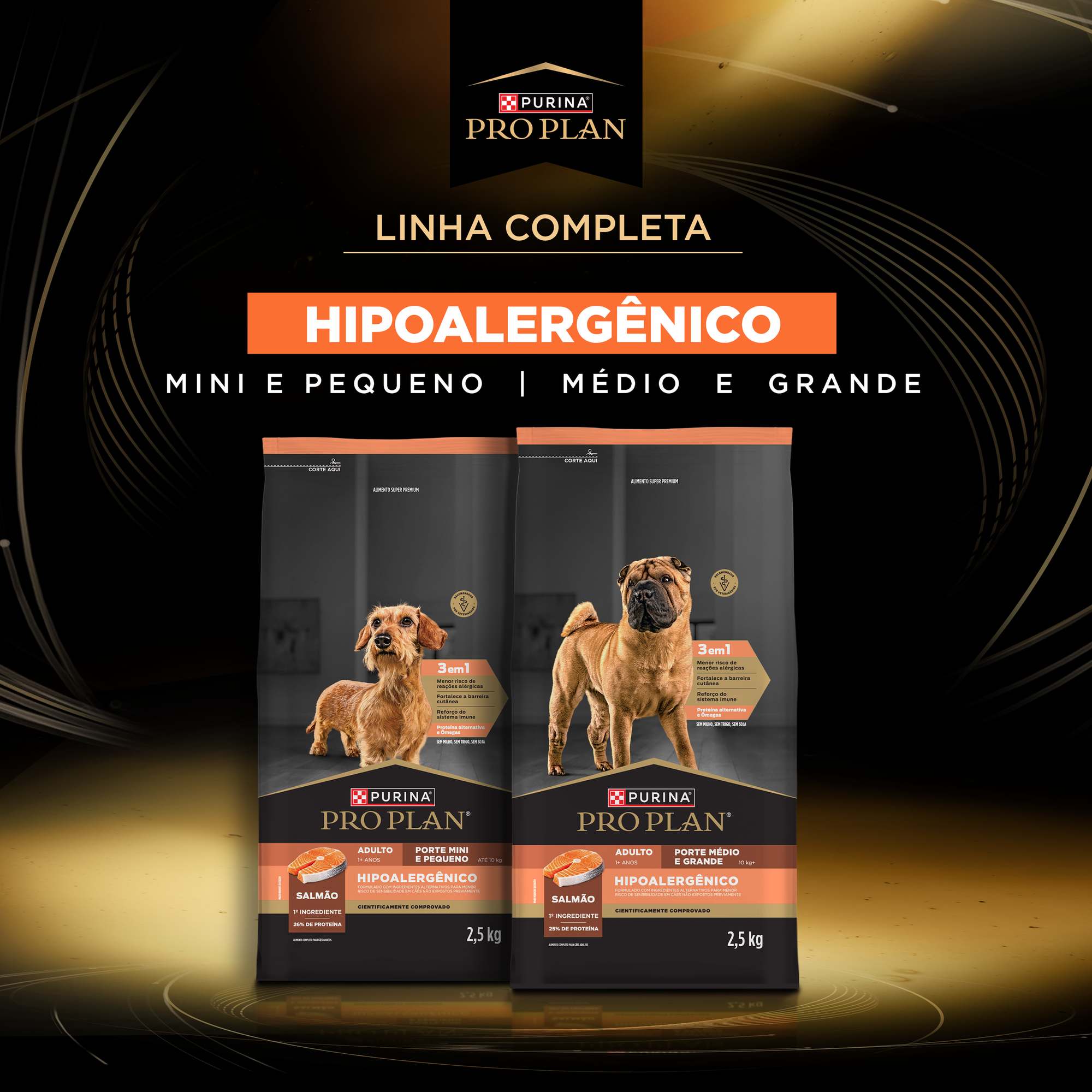 Informações de PURINA® PRO PLAN® Hipoalergênico Minis e Pequenos