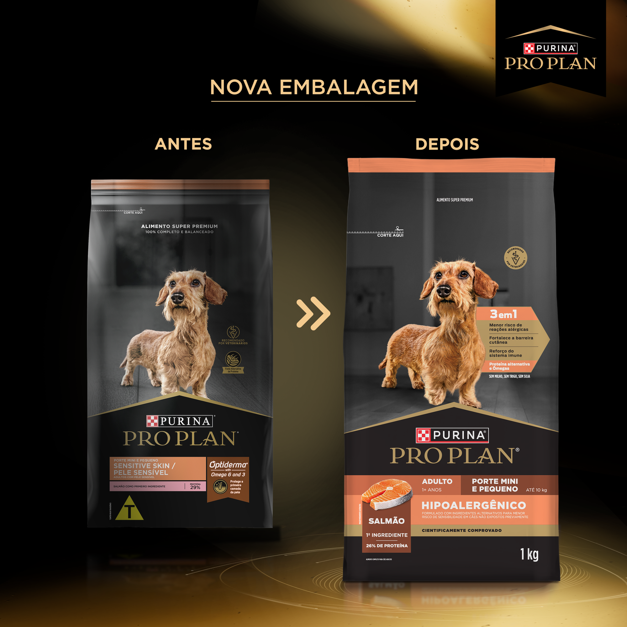 Informações de PURINA® PRO PLAN® Hipoalergênico Minis e Pequenos