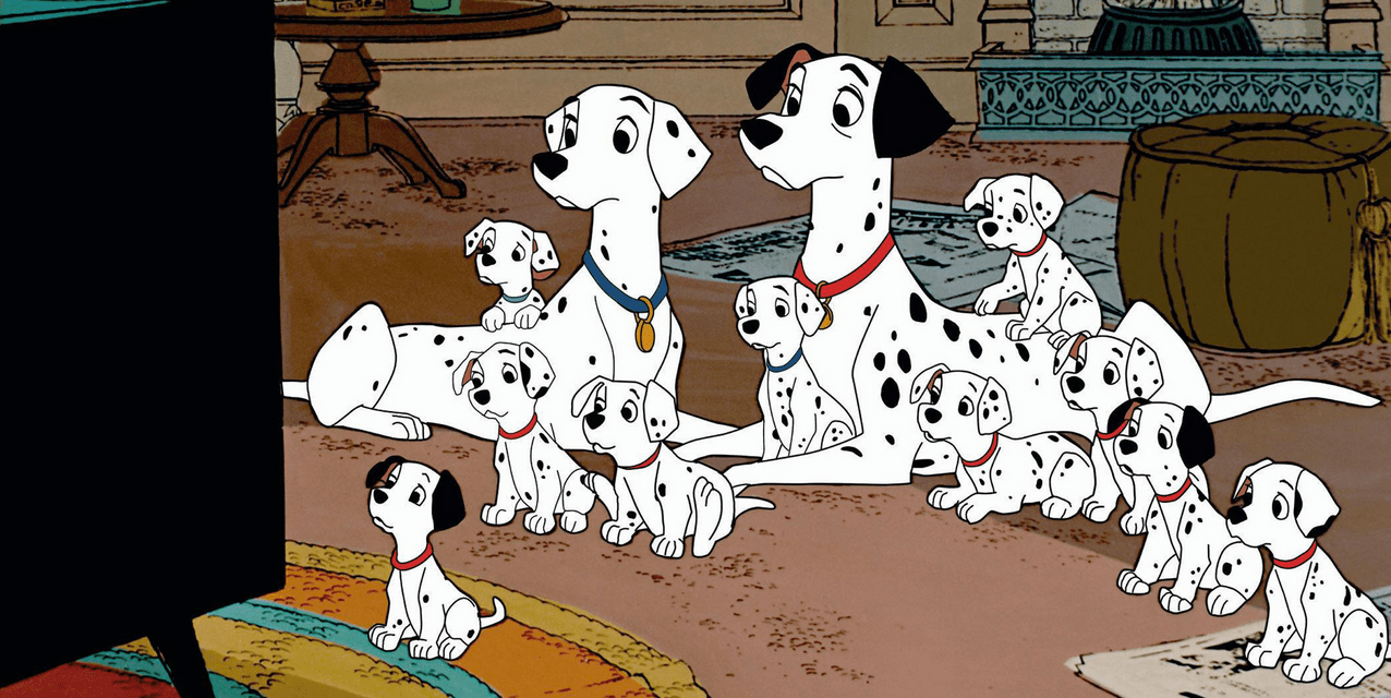 O filme sobre cachorros fugindo da vilã Cruella 101 Dálmatas é um dos favoritos dos amantes de cães (Créditos: Divulgação)