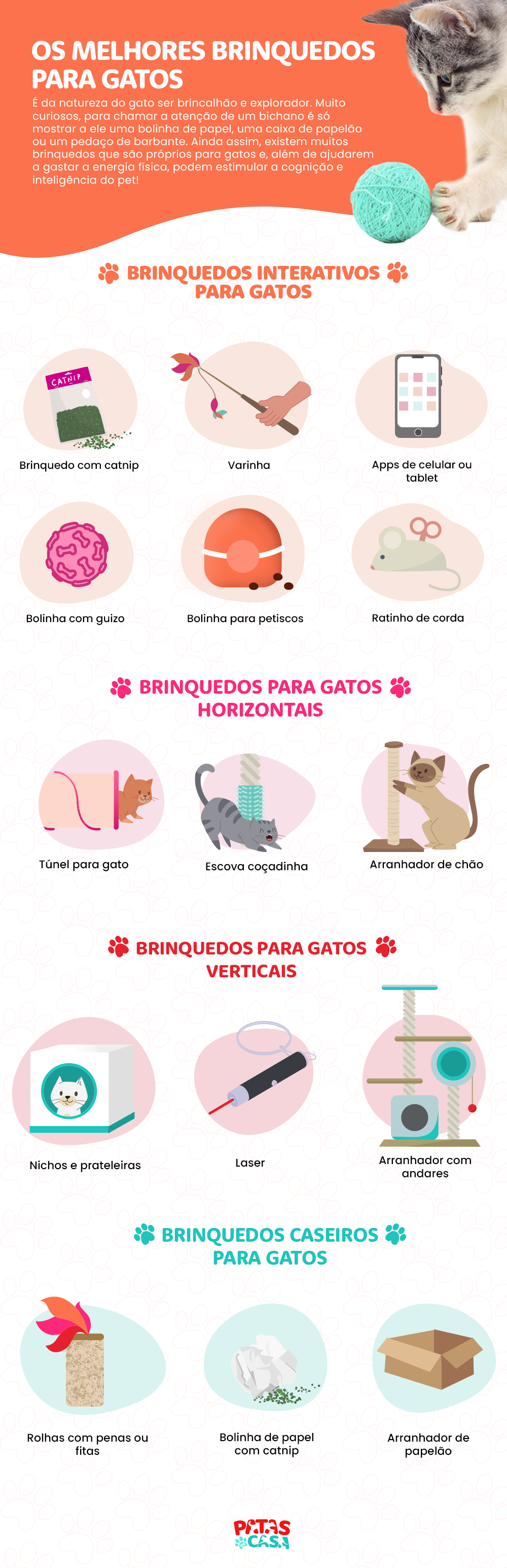 Existem muitas opções de brinquedos para gatos que divertem os bichanos