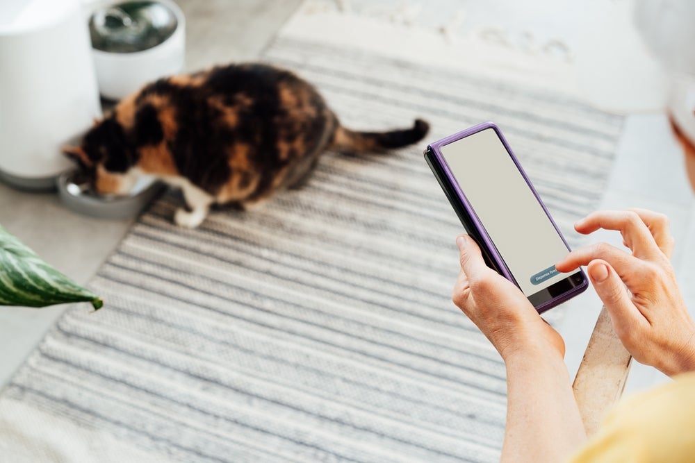 O comedouro automático pode ser programado por aplicativos de celular