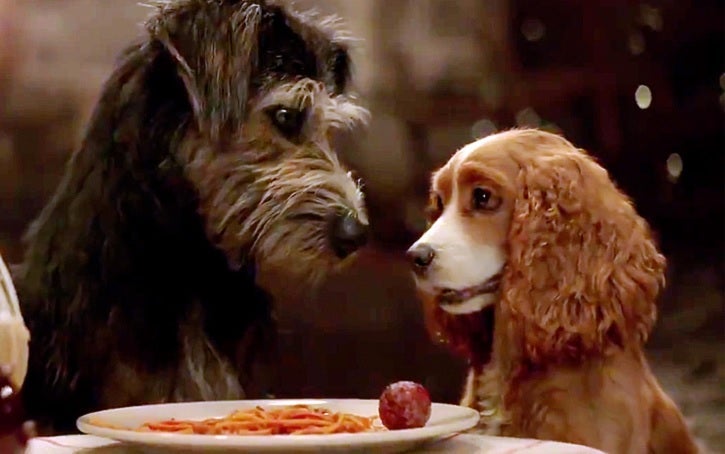 Filmes de cachorro romântico: a Dama e o Vagabundo é um clássico  (Créditos: Divulgação)