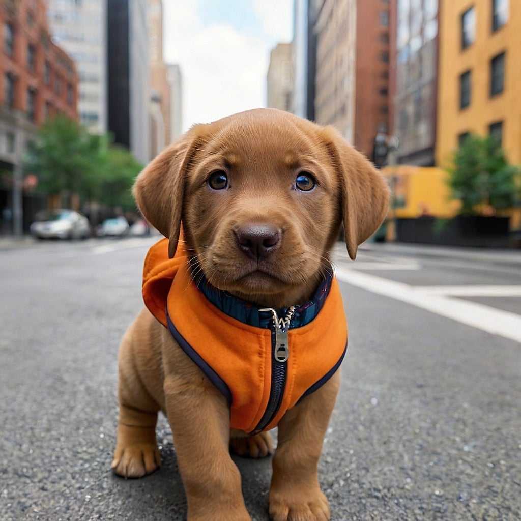 Zuma, o cão salva-vidas da equipe, é um filhote de Labrador