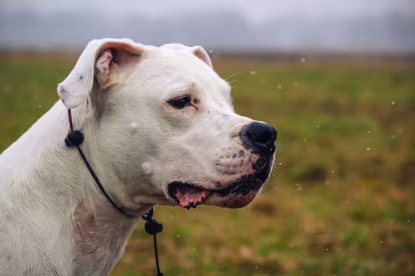 Dogo Argentino olhando para o lado