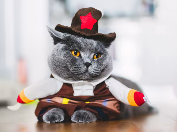 gato usando fantasia de carnaval pet