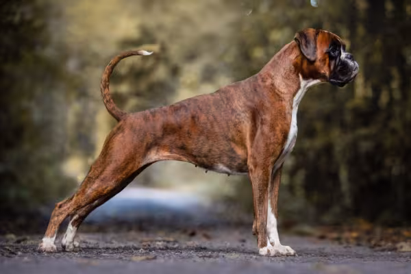cachorro boxer de perfil