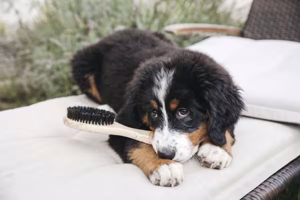 O filhote de Bernese é ainda mais ativo do que o cachorro adulto