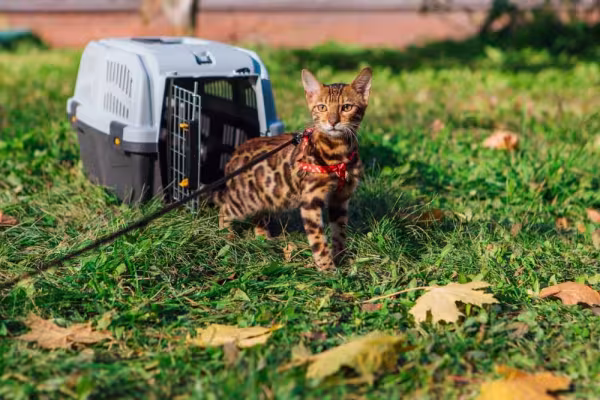 O gato da raça Bengal ama passear, mas a segurança é fundamental!