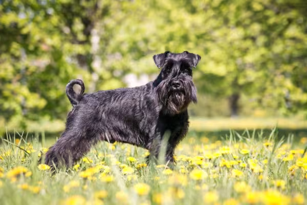 O pelo do Schnauzer pode ter tons de preto, cinza e branco