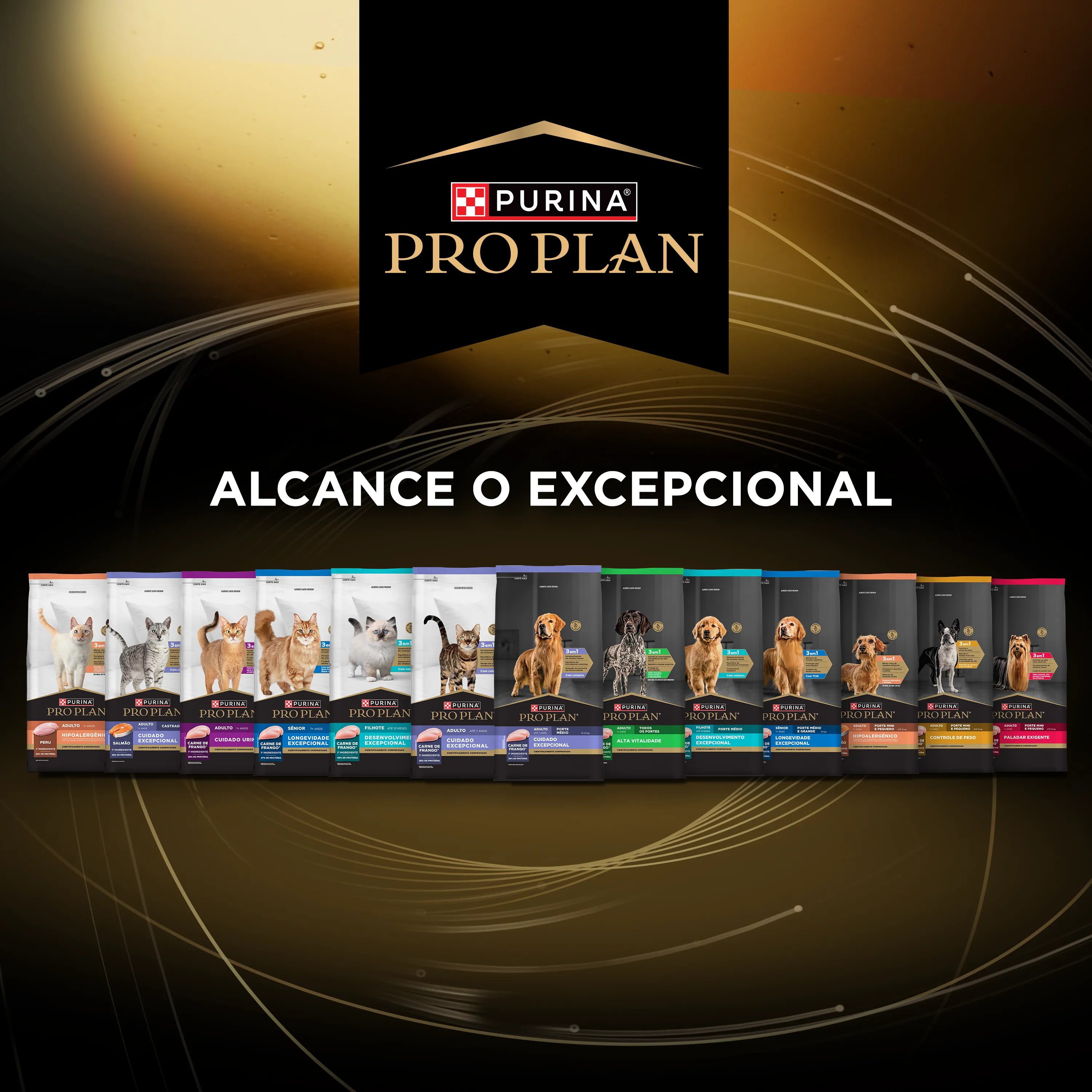 Ração para cães adultos Pro Plan Alta Vitalidade com frango, ração seca premium 3 em 1