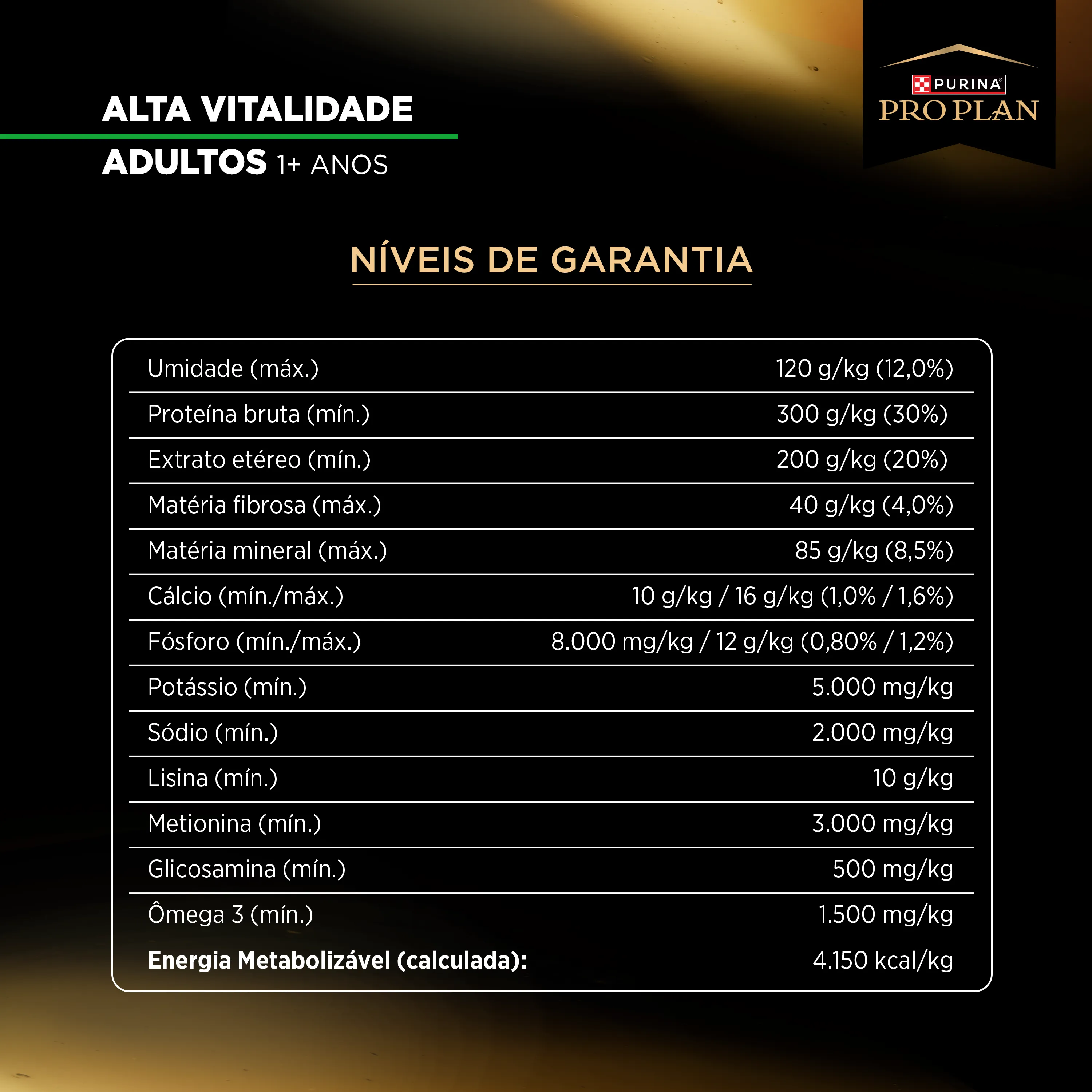 Ração para cães adultos Pro Plan Alta Vitalidade com frango, ração seca premium 3 em 1