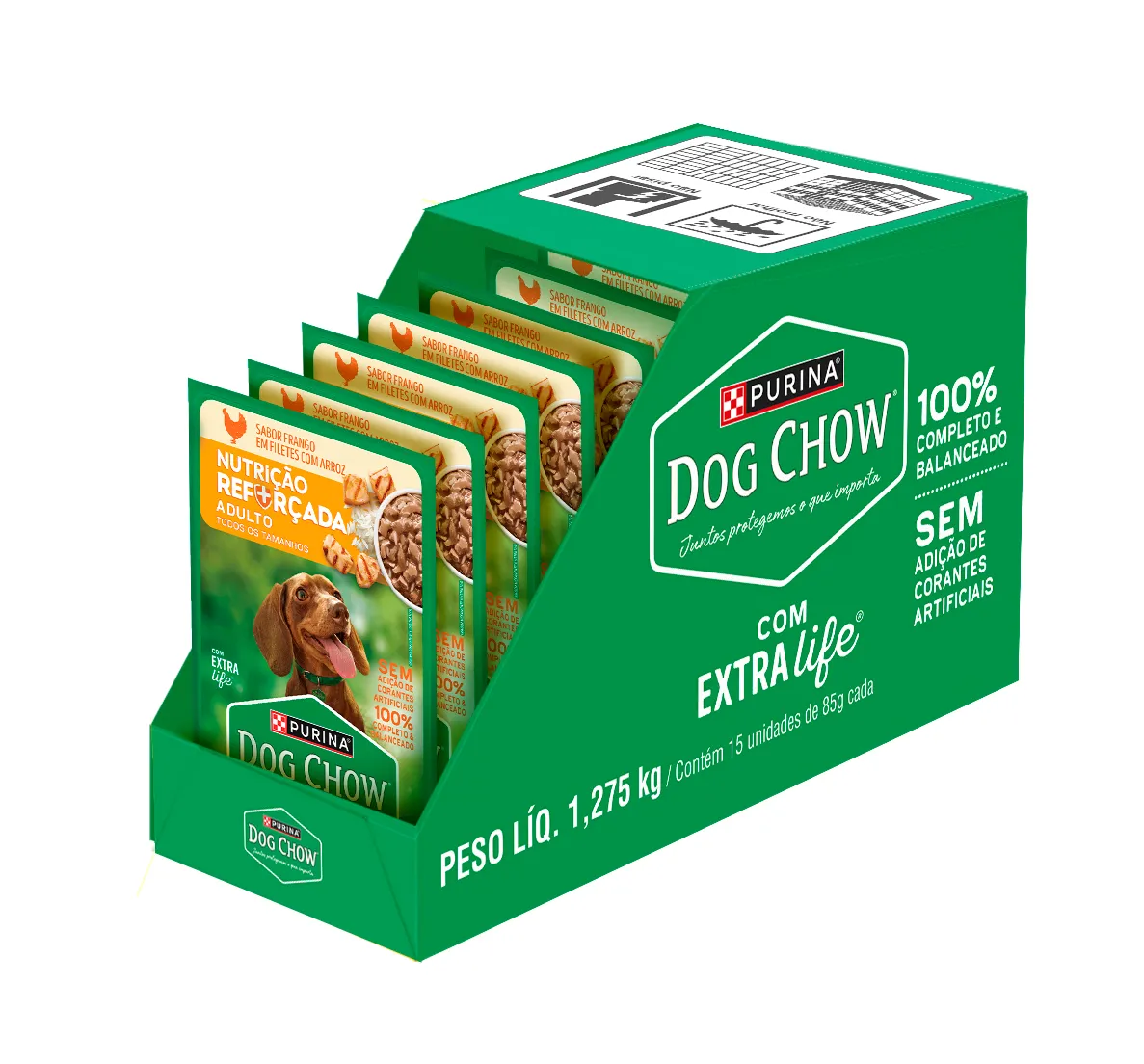 Dog Chow sachê ração úmida para cães adulto sabor frango com arroz 85g