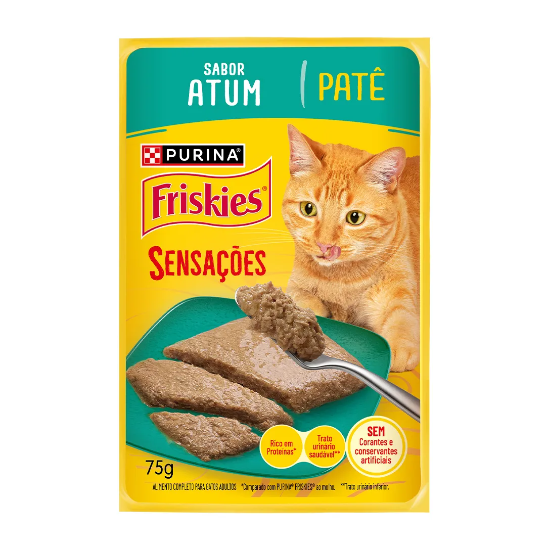 Ração úmida para gatos adultos Friskies® Patê Sensações sabor Atum