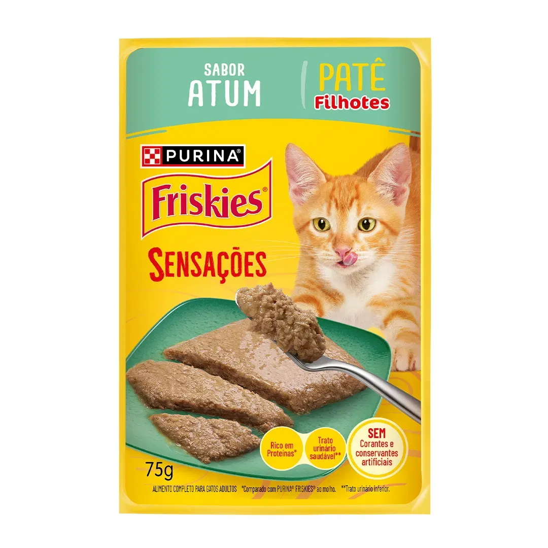 Ração úmida para gatos filhotes Friskies® Patê Sensações sabor Atum