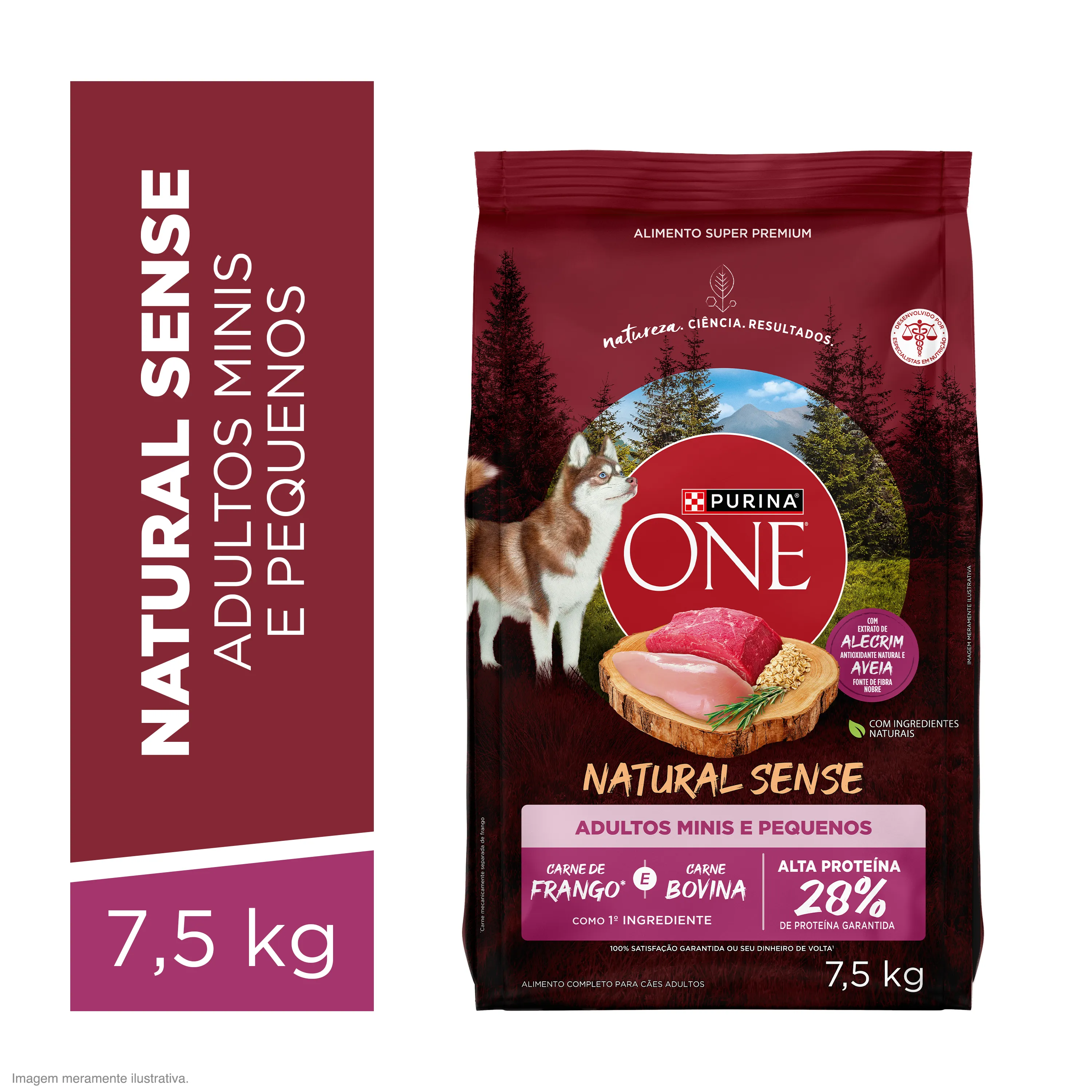 Purina One Natural Sense ração para cães adultos minis e pequenos com frango e carne bovina