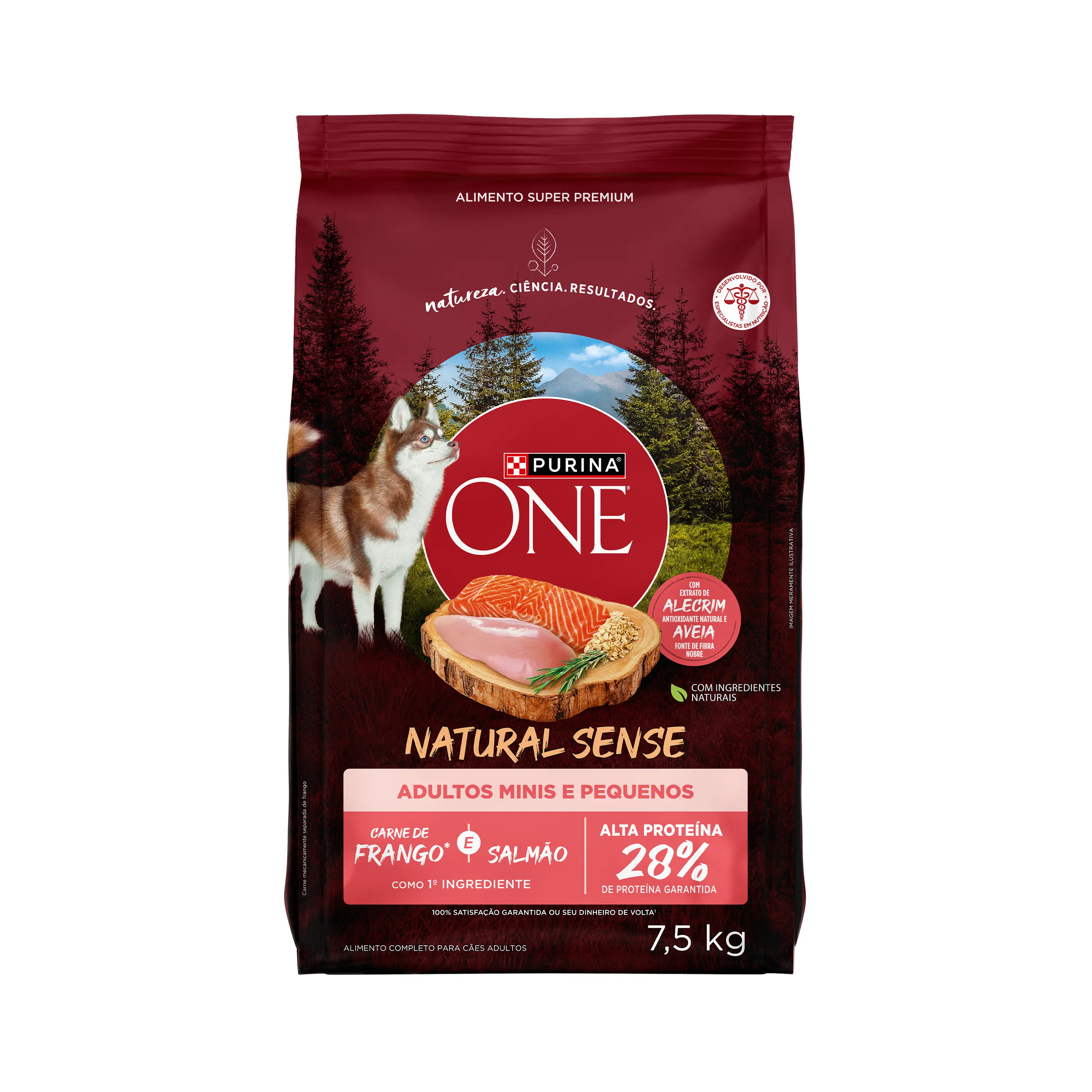 Purina One Natural Sense ração para cães adultos minis e pequenos com frango e salmáo